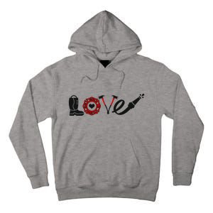 Love Support Firefighters Logo Tall Hoodie