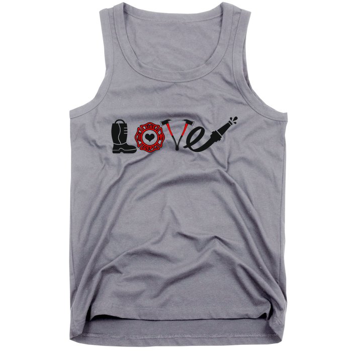 Love Support Firefighters Logo Tank Top