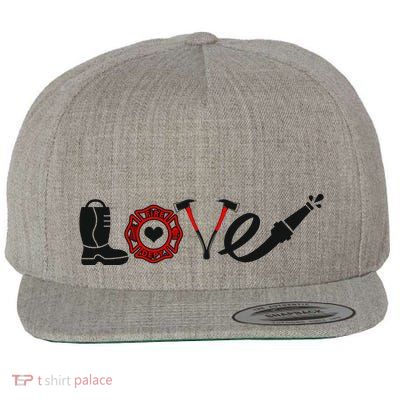 Love Support Firefighters Logo Wool Snapback Cap