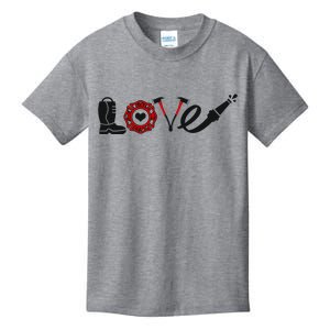 Love Support Firefighters Logo Kids T-Shirt