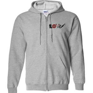 Love Support Firefighters Logo Full Zip Hoodie