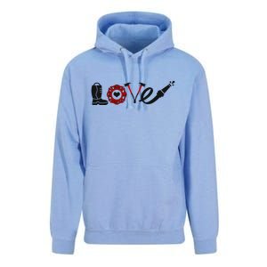 Love Support Firefighters Logo Unisex Surf Hoodie