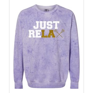 Lax Stick Funny Lacrosse Woman Girl Colorblast Crewneck Sweatshirt