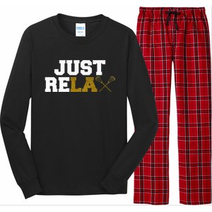 Lax Stick Funny Lacrosse Woman Girl Long Sleeve Pajama Set