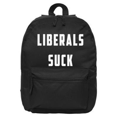 Liberals Suck Funny Liberal 16 in Basic Backpack