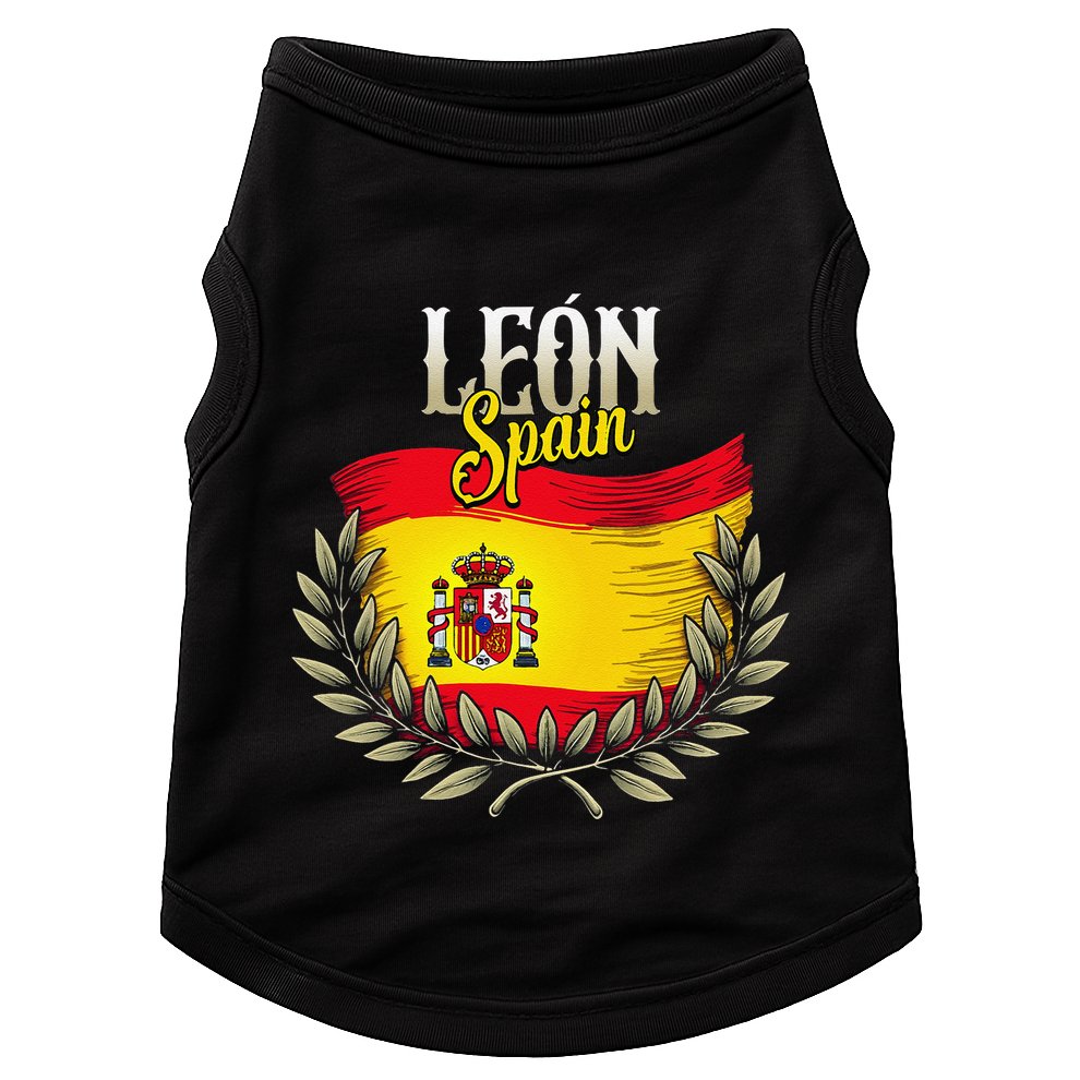 Leon Spain Flag Spanish City Leon Vacation Travel Doggie Tank