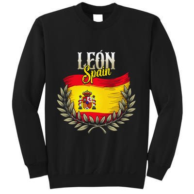 Leon Spain Flag Spanish City Leon Vacation Travel Sweatshirt