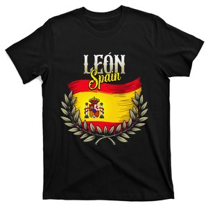 Leon Spain Flag Spanish City Leon Vacation Travel T-Shirt