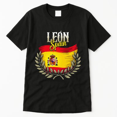 Leon Spain Flag Spanish City Leon Vacation Travel Tall T-Shirt