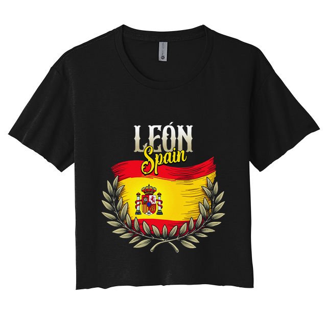 Leon Spain Flag Spanish City Leon Vacation Travel Crop Top