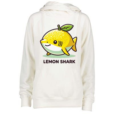 Lemon Shark Funny Animal Made Of Fruit Womens Funnel Neck Pullover Hood