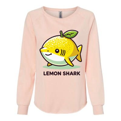 Lemon Shark Funny Animal Made Of Fruit Womens California Wash Sweatshirt