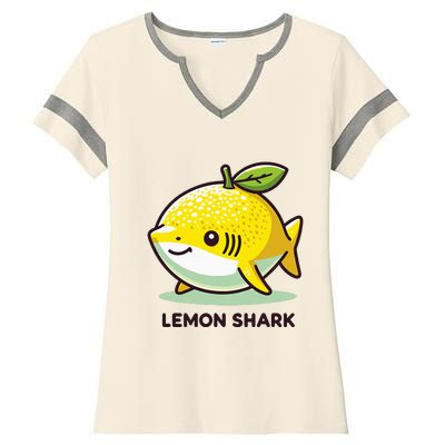 Lemon Shark Funny Animal Made Of Fruit Ladies Halftime Notch Neck Tee