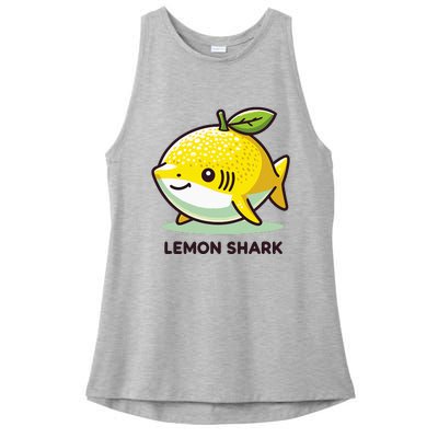 Lemon Shark Funny Animal Made Of Fruit Ladies PosiCharge Tri-Blend Wicking Tank