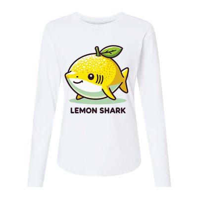 Lemon Shark Funny Animal Made Of Fruit Womens Cotton Relaxed Long Sleeve T-Shirt