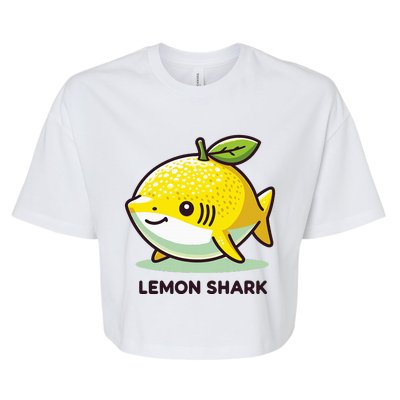 Lemon Shark Funny Animal Made Of Fruit Bella+Canvas Jersey Crop Tee