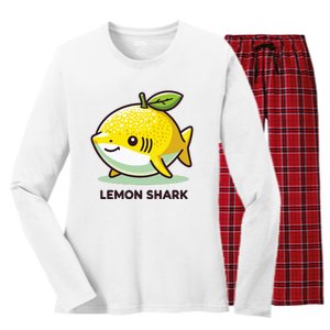 Lemon Shark Funny Animal Made Of Fruit Women's Long Sleeve Flannel Pajama Set 