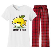 Lemon Shark Funny Animal Made Of Fruit Women's Flannel Pajama Set