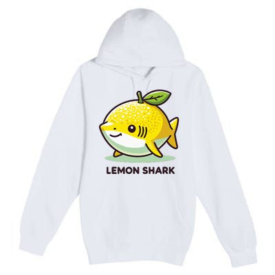 Lemon Shark Funny Animal Made Of Fruit Premium Pullover Hoodie