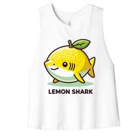 Lemon Shark Funny Animal Made Of Fruit Women's Racerback Cropped Tank