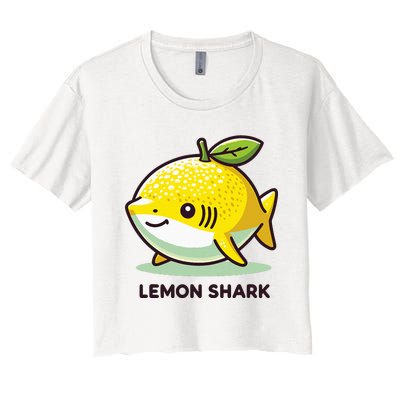 Lemon Shark Funny Animal Made Of Fruit Women's Crop Top Tee