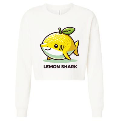 Lemon Shark Funny Animal Made Of Fruit Cropped Pullover Crew