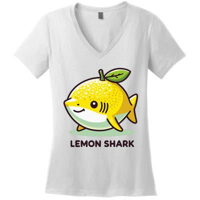 Lemon Shark Funny Animal Made Of Fruit Women's V-Neck T-Shirt