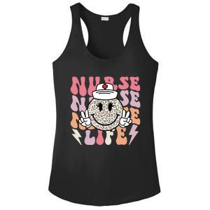 Leopard Smile Face Rn Nurse Life Nursing School Nurse Week Gift Ladies PosiCharge Competitor Racerback Tank