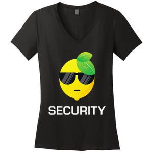 Lemonade Security Funny Lemonade Lemon Stand Crew Women's V-Neck T-Shirt