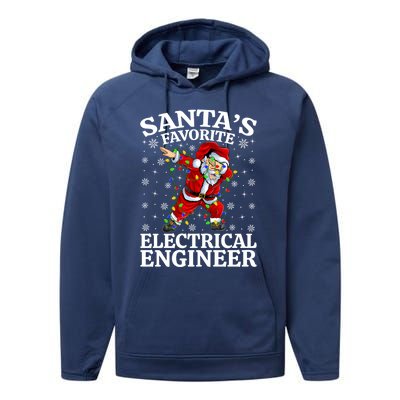 Lighting SantaS Favorites Electrical Engineer Christmas Gift Performance Fleece Hoodie