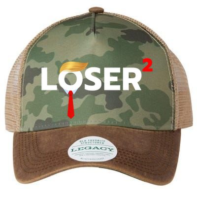Loser Squared Funny Anti Trump 2024 Nope Not Again Legacy Tie Dye Trucker Hat