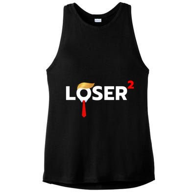 Loser Squared Funny Anti Trump 2024 Nope Not Again Ladies PosiCharge Tri-Blend Wicking Tank