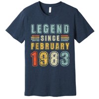 Legend Since February 1983 40 Year Old Vintage 40th Birthday Premium T-Shirt