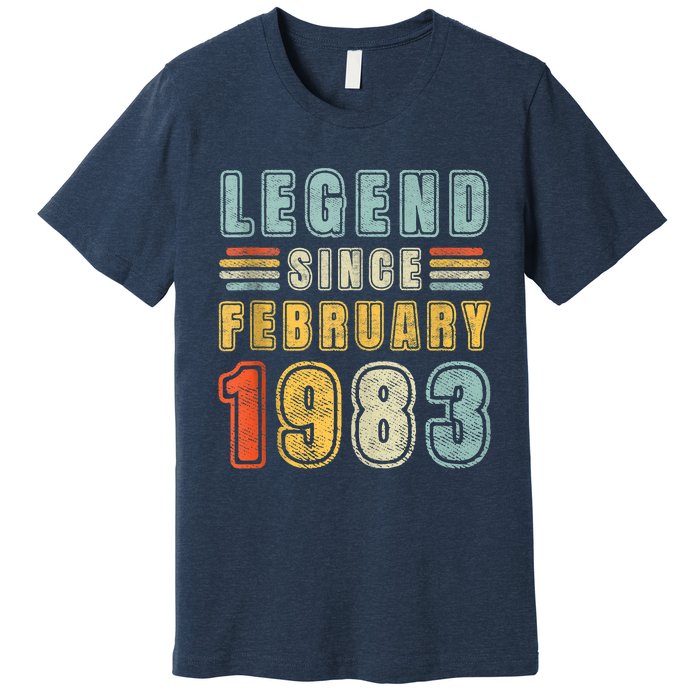 Legend Since February 1983 40 Year Old Vintage 40th Birthday Premium T-Shirt