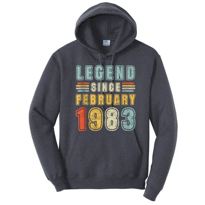 Legend Since February 1983 40 Year Old Vintage 40th Birthday Tall Hoodie