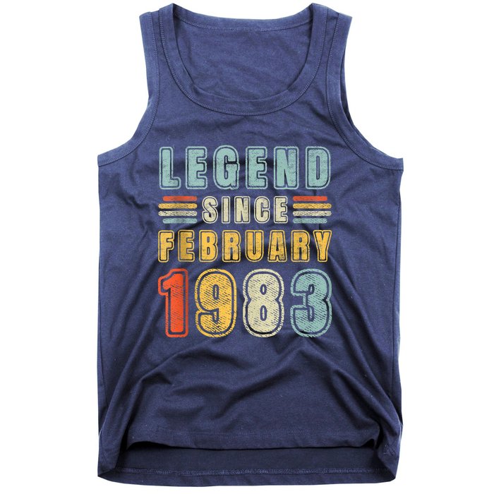 Legend Since February 1983 40 Year Old Vintage 40th Birthday Tank Top