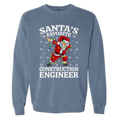 Lighting SantaS Favorites Construction Engineer Christmas Gift Garment-Dyed Sweatshirt