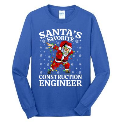 Lighting SantaS Favorites Construction Engineer Christmas Gift Tall Long Sleeve T-Shirt