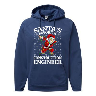 Lighting SantaS Favorites Construction Engineer Christmas Gift Performance Fleece Hoodie