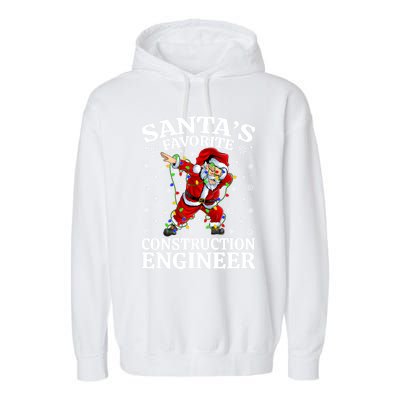 Lighting SantaS Favorites Construction Engineer Christmas Gift Garment-Dyed Fleece Hoodie