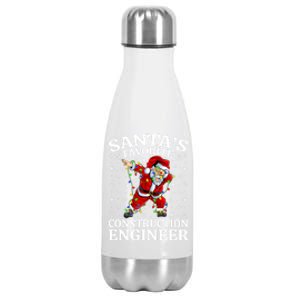 Lighting SantaS Favorites Construction Engineer Christmas Gift Stainless Steel Insulated Water Bottle