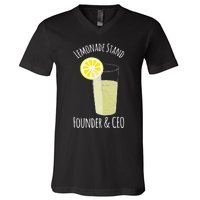 Lemonade Stand For Entrepreneur V-Neck T-Shirt