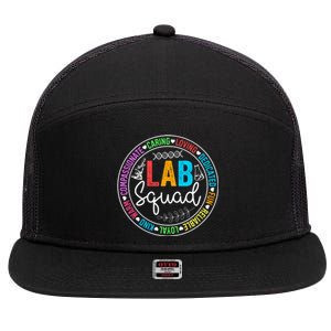 Lab Squad Funny Lab Week 2024 Medical Laboratory Technician 7 Panel Mesh Trucker Snapback Hat