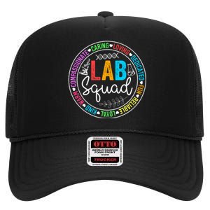 Lab Squad Funny Lab Week 2024 Medical Laboratory Technician High Crown Mesh Back Trucker Hat