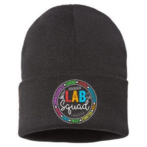 Lab Squad Funny Lab Week 2024 Medical Laboratory Technician Sustainable Knit Beanie