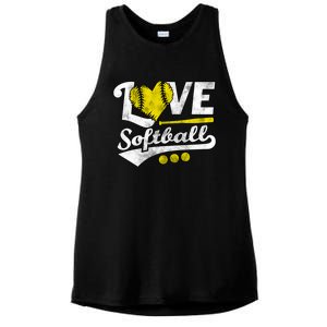 Love Softball For N And Cute Softball Lovers Meaningful Gift Ladies PosiCharge Tri-Blend Wicking Tank