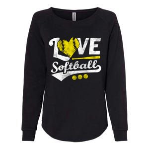 Love Softball For N And Cute Softball Lovers Meaningful Gift Womens California Wash Sweatshirt