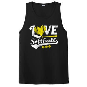 Love Softball For N And Cute Softball Lovers Meaningful Gift PosiCharge Competitor Tank