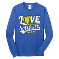 Love Softball For N And Cute Softball Lovers Meaningful Gift Tall Long Sleeve T-Shirt