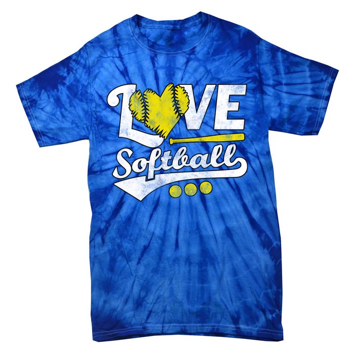 Love Softball For N And Cute Softball Lovers Meaningful Gift Tie-Dye T-Shirt